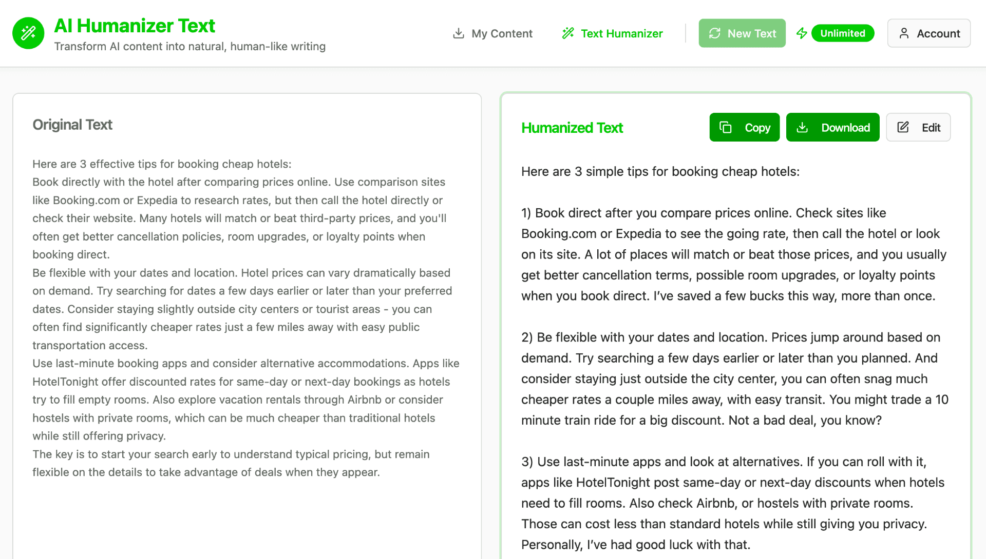 AI Humanizer Text