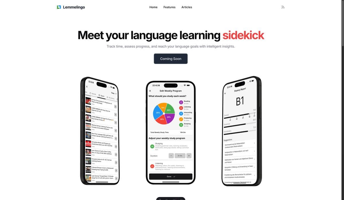 Lemmelingo: Language tracker on steroids