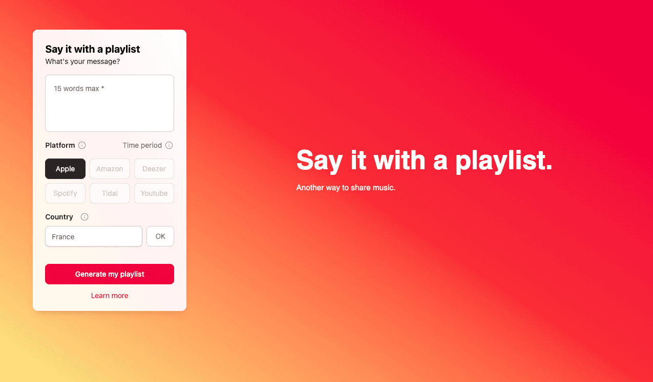 Say it with a playlist