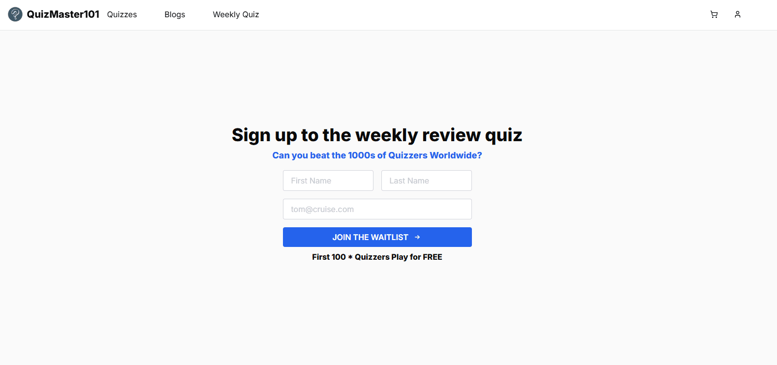 Quizmaster101 - Weekly World News Quiz